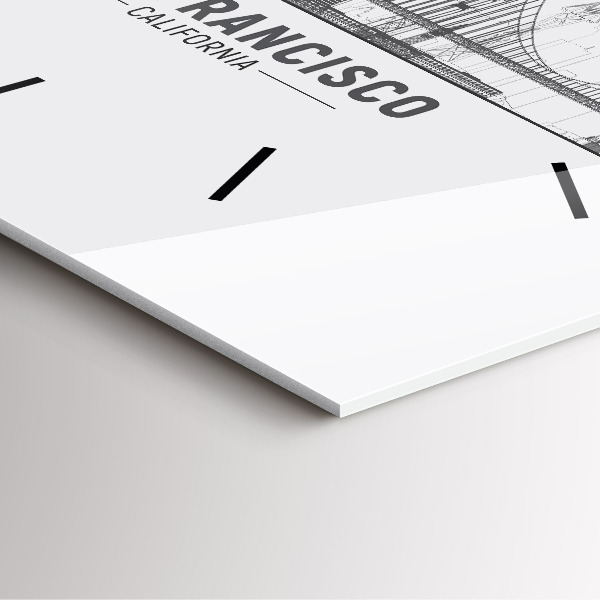 Wanduhr modern quadratisch San Francisco Panorama