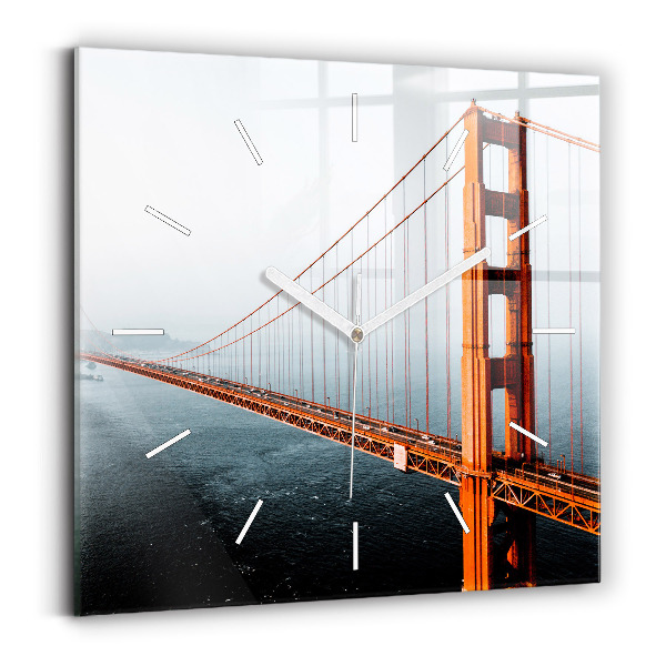 Wanduhr quadratisch Golden Gate Brücke