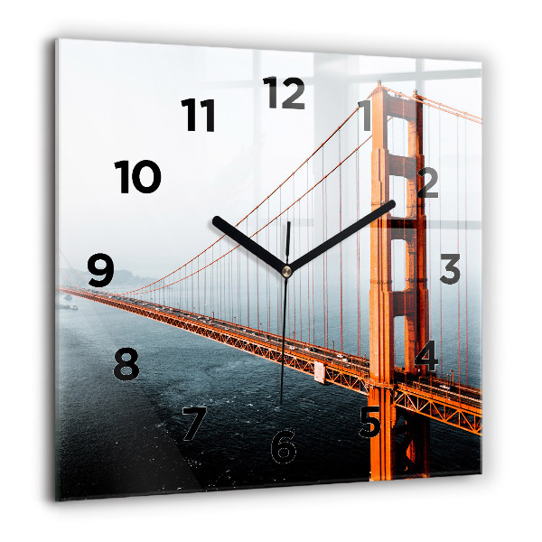 Wanduhr quadratisch Golden Gate Brücke