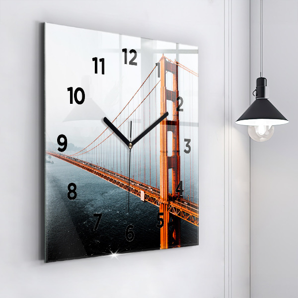 Wanduhr quadratisch Golden Gate Brücke