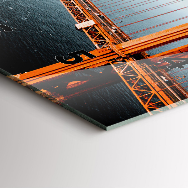 Wanduhr quadratisch Golden Gate Brücke