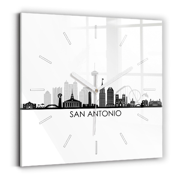 Wanduhr quadratisch Stadt San Antonio Texas