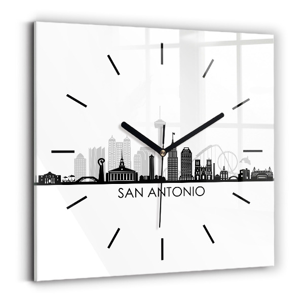 Wanduhr quadratisch Stadt San Antonio Texas
