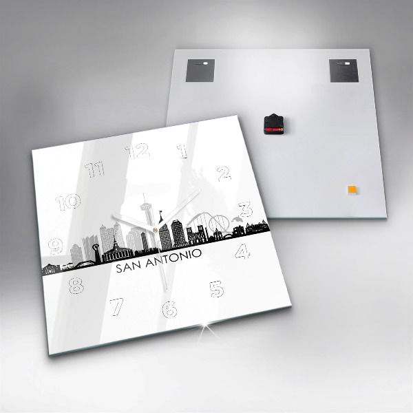 Wanduhr quadratisch Stadt San Antonio Texas