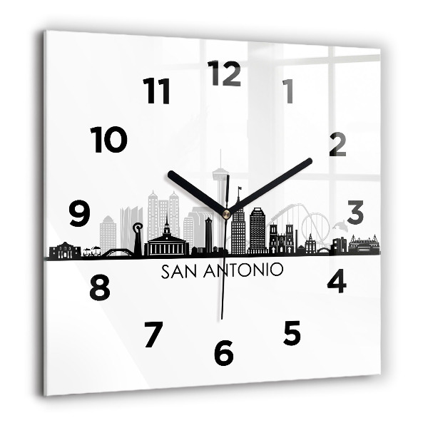 Wanduhr quadratisch Stadt San Antonio Texas