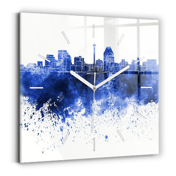 Wanduhr quadratisch San Antonio Aquarell