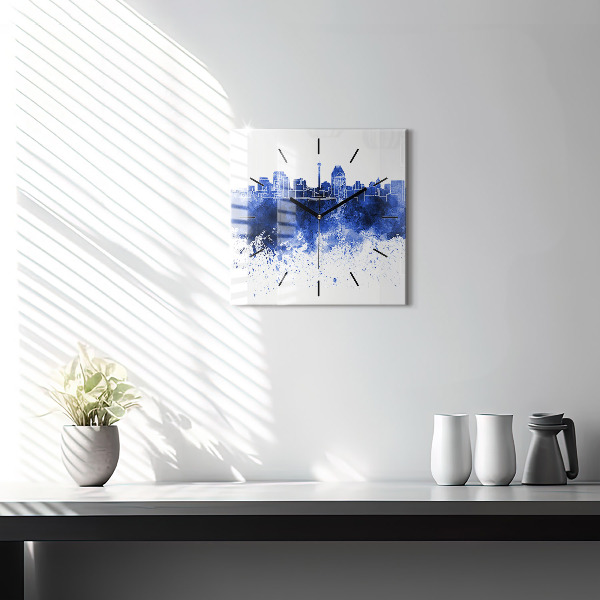 Wanduhr quadratisch San Antonio Aquarell