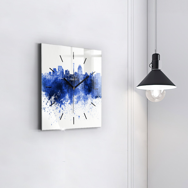 Wanduhr quadratisch San Antonio Aquarell