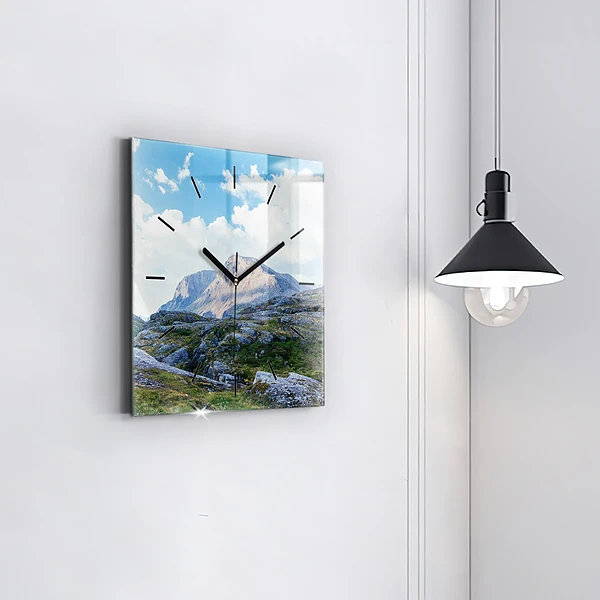 Wanduhr modern quadratisch Felsige Landschaft