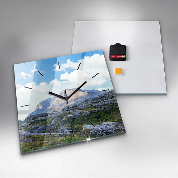 Wanduhr modern quadratisch Felsige Landschaft