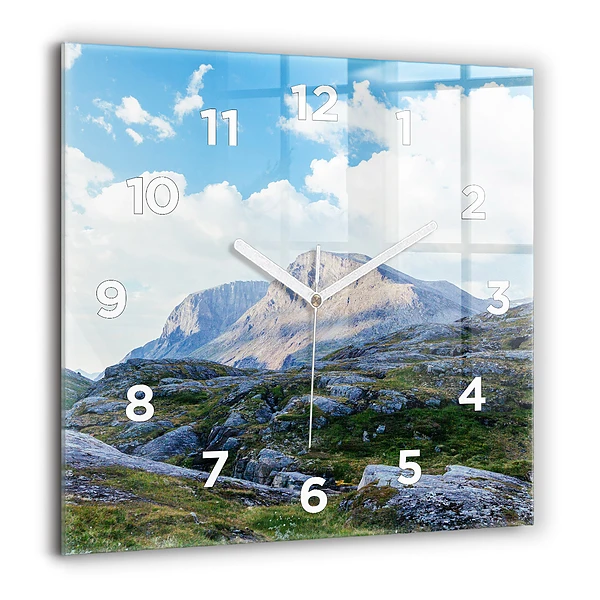 Wanduhr modern quadratisch Felsige Landschaft