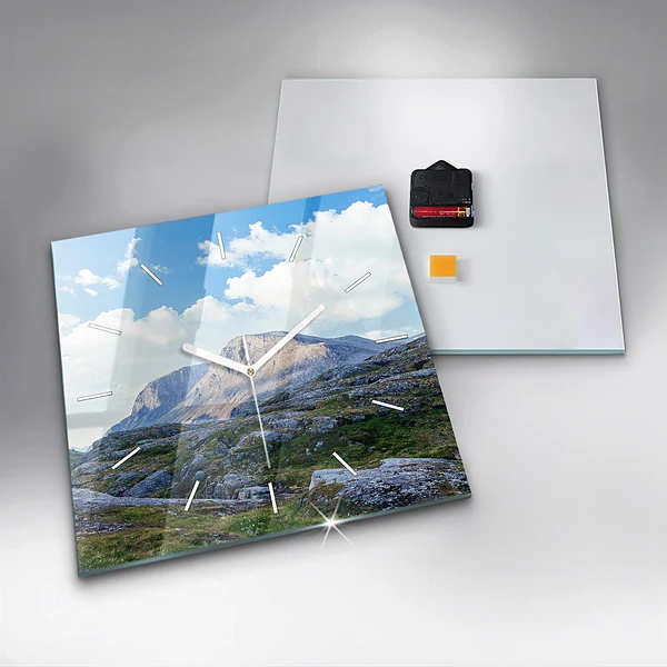 Wanduhr modern quadratisch Felsige Landschaft