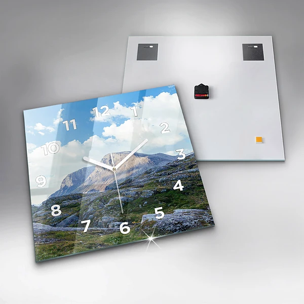 Wanduhr modern quadratisch Felsige Landschaft