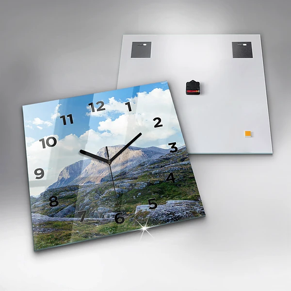 Wanduhr modern quadratisch Felsige Landschaft
