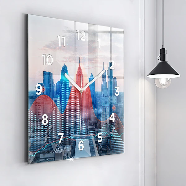 Wanduhr quadratisch Wolkenkratzer in Philadelphia