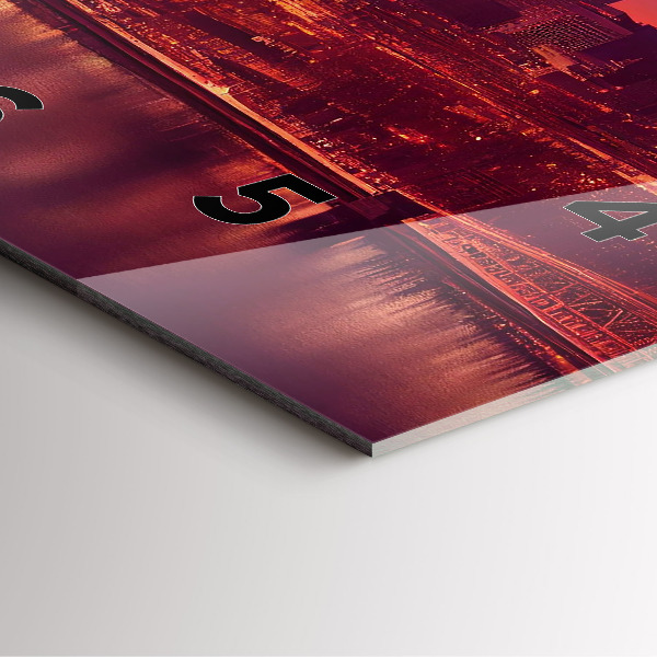 Wanduhr quadratisch Stadt bei Nacht in Philadelphia