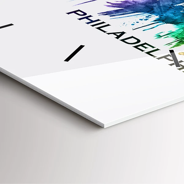 Wanduhr quadratisch mit motiv Bunte Philadelphia