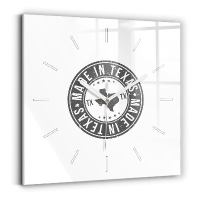 Wanduhr quadratisch Texas-Briefmarke