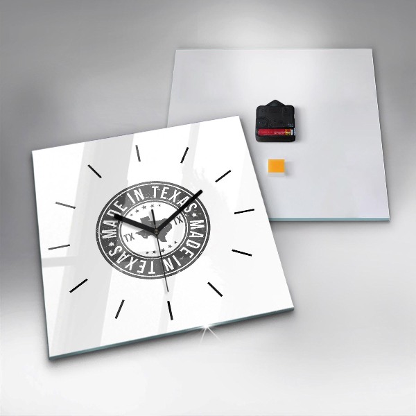 Wanduhr quadratisch Texas-Briefmarke