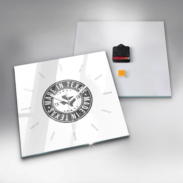 Wanduhr quadratisch Texas-Briefmarke