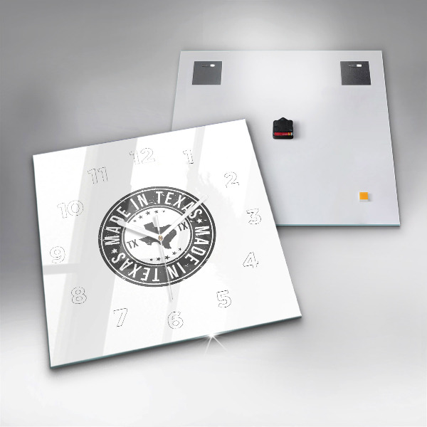 Wanduhr quadratisch Texas-Briefmarke