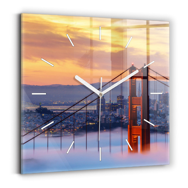 Wanduhr quadratisch Brücke von San Francisco