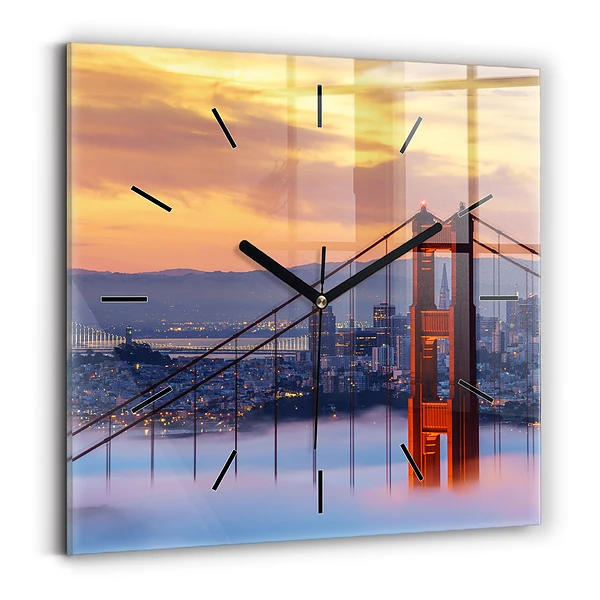 Wanduhr quadratisch Brücke von San Francisco
