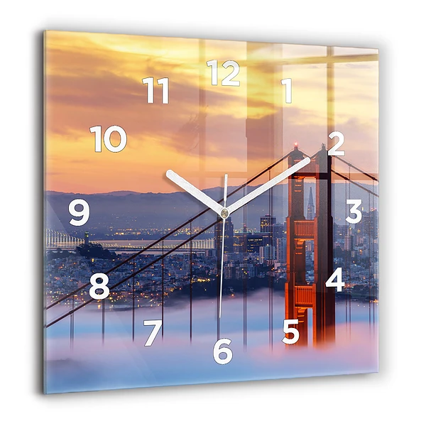 Wanduhr quadratisch Brücke von San Francisco