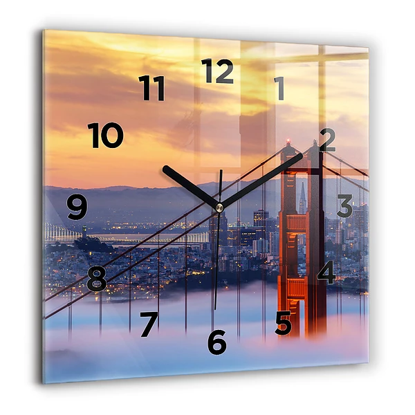 Wanduhr quadratisch Brücke von San Francisco