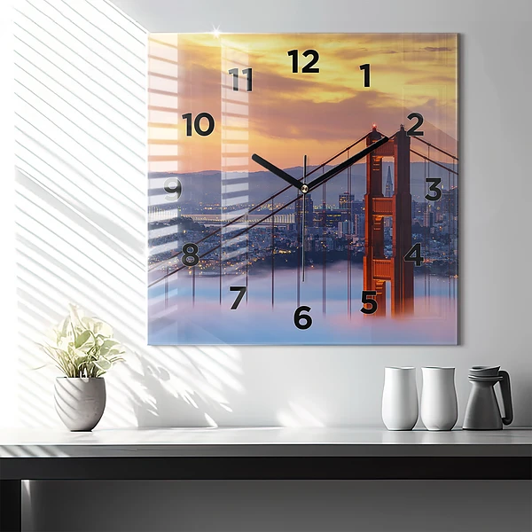 Wanduhr quadratisch Brücke von San Francisco