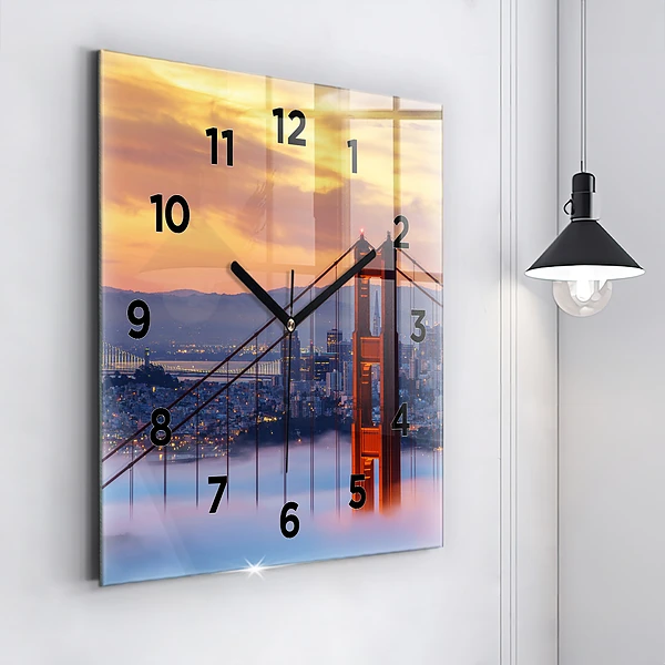 Wanduhr quadratisch Brücke von San Francisco