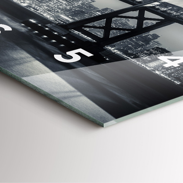 Wanduhr quadratisch mit motiv Brücke bei Nacht in San Francisco