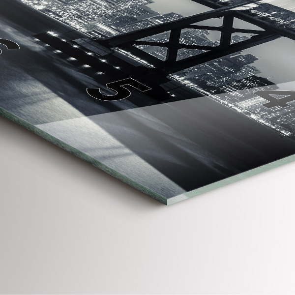 Wanduhr quadratisch mit motiv Brücke bei Nacht in San Francisco