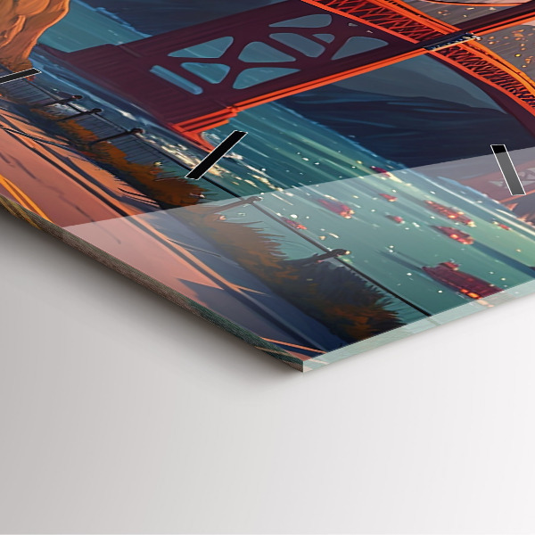 Wanduhr quadratisch Brücke von San Francisco