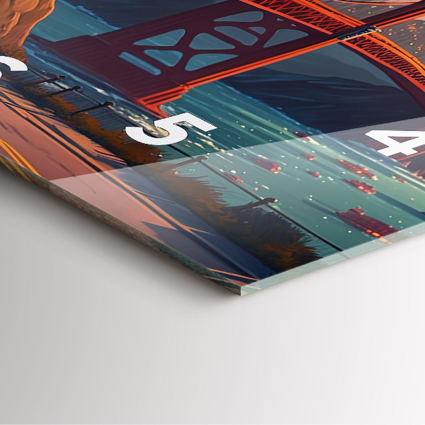 Wanduhr quadratisch Brücke von San Francisco