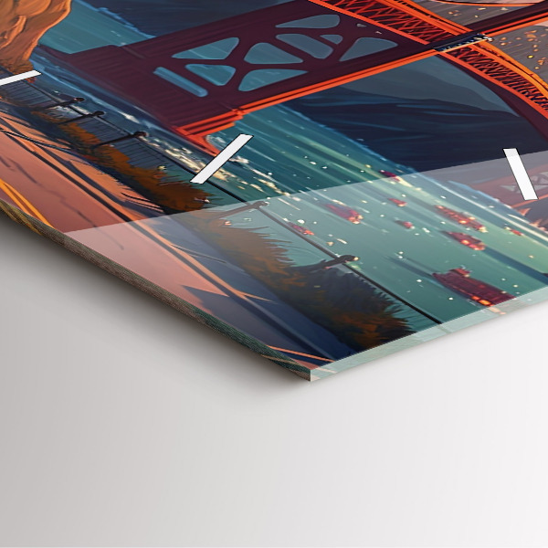 Wanduhr quadratisch Brücke von San Francisco