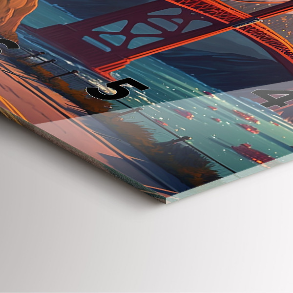 Wanduhr quadratisch Brücke von San Francisco