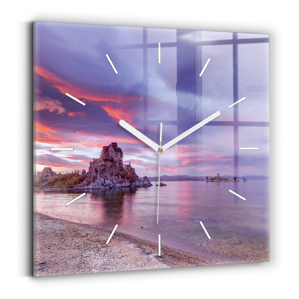 Wanduhr modern quadratisch Sonnenaufgang in Kalifornien