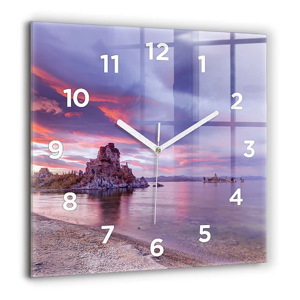 Wanduhr modern quadratisch Sonnenaufgang in Kalifornien