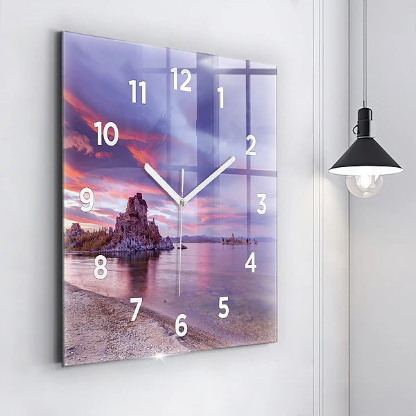 Wanduhr modern quadratisch Sonnenaufgang in Kalifornien