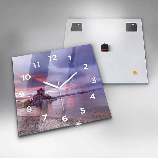 Wanduhr modern quadratisch Sonnenaufgang in Kalifornien