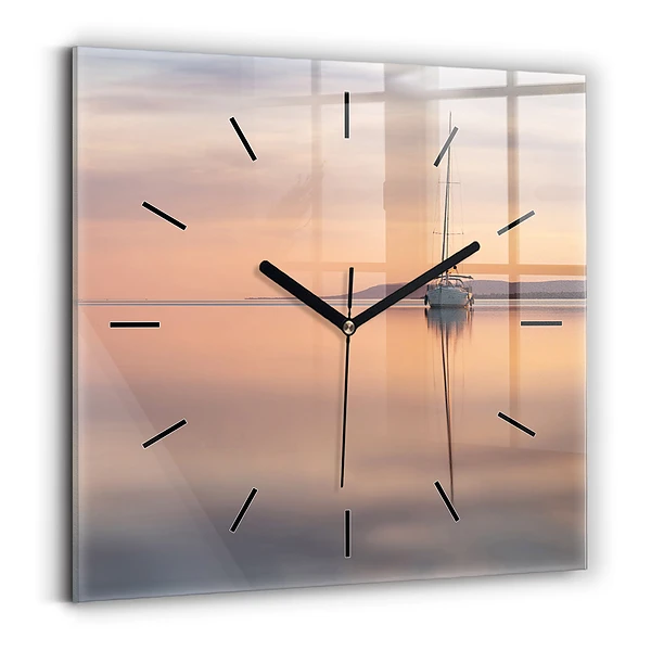 Wanduhr quadratisch mit motiv Balaton (Plattensee) USA