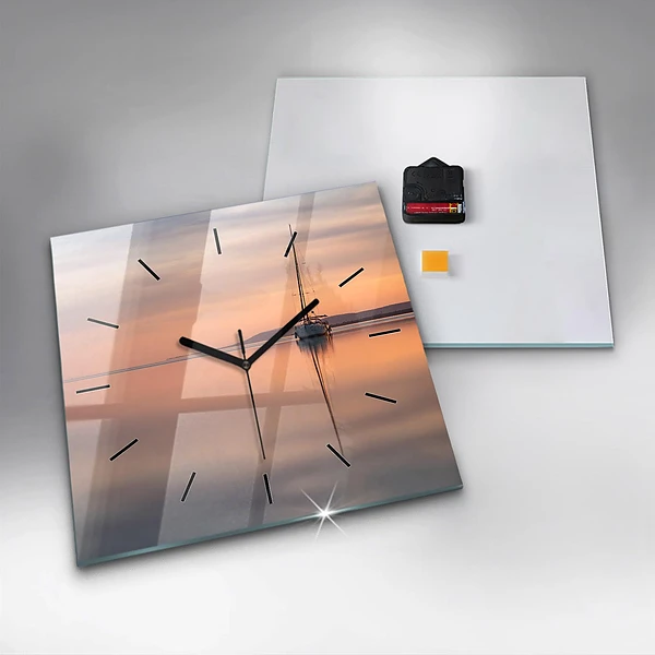 Wanduhr quadratisch mit motiv Balaton (Plattensee) USA