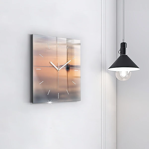 Wanduhr quadratisch mit motiv Balaton (Plattensee) USA