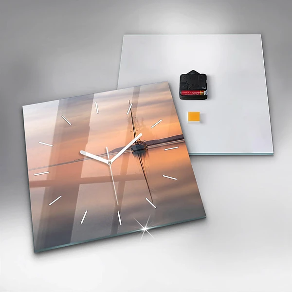 Wanduhr quadratisch mit motiv Balaton (Plattensee) USA