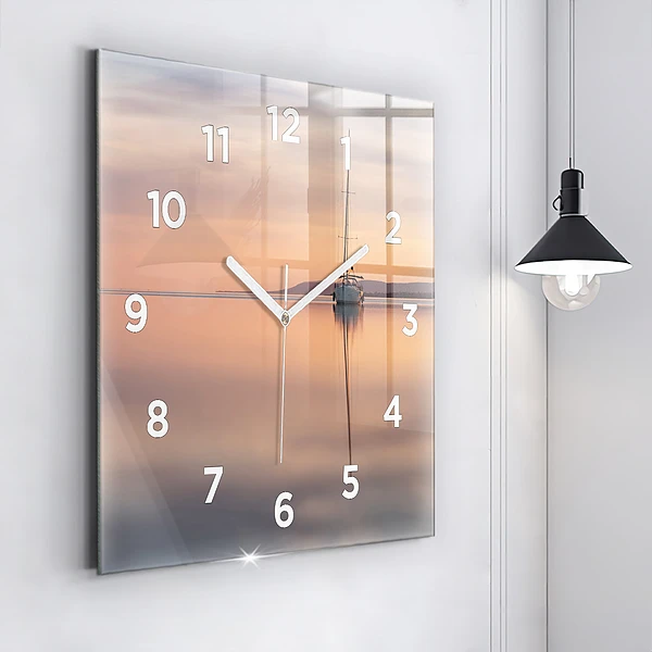 Wanduhr quadratisch mit motiv Balaton (Plattensee) USA