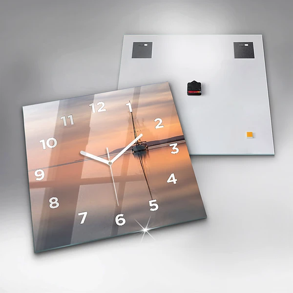 Wanduhr quadratisch mit motiv Balaton (Plattensee) USA