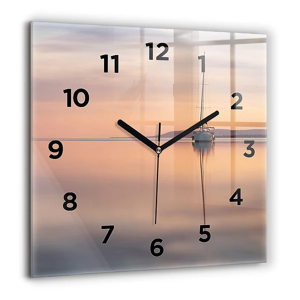 Wanduhr quadratisch mit motiv Balaton (Plattensee) USA