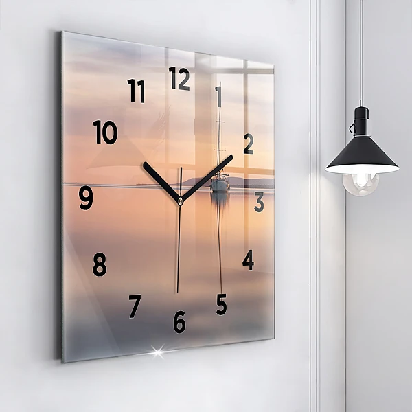 Wanduhr quadratisch mit motiv Balaton (Plattensee) USA