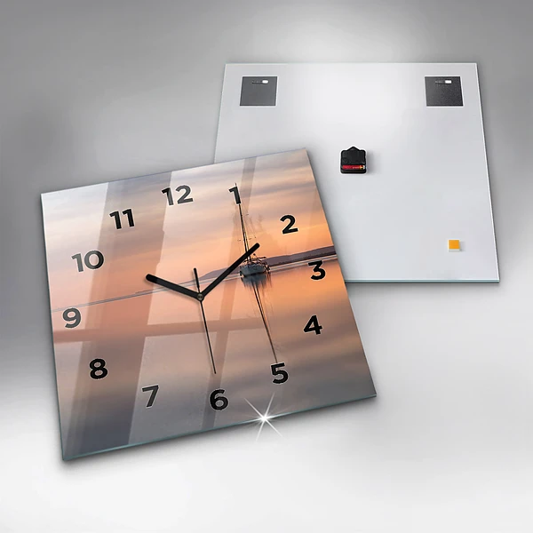Wanduhr quadratisch mit motiv Balaton (Plattensee) USA